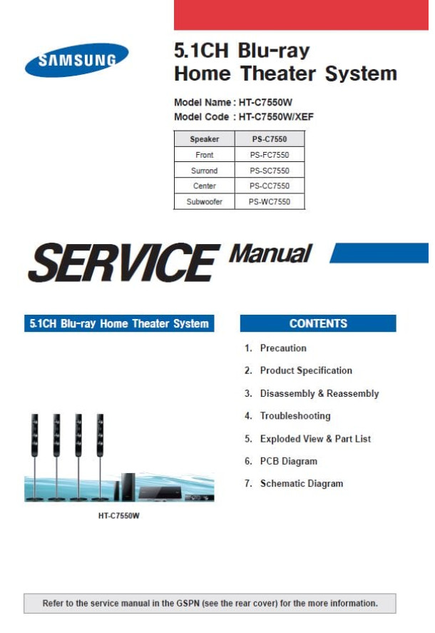 HT-C7550W, PS-WC7550